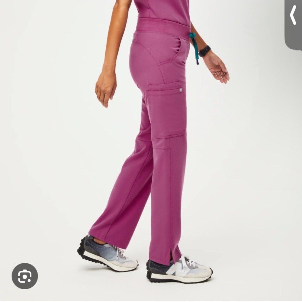 Figs Kade cargo pant in bright fuschia medium petite